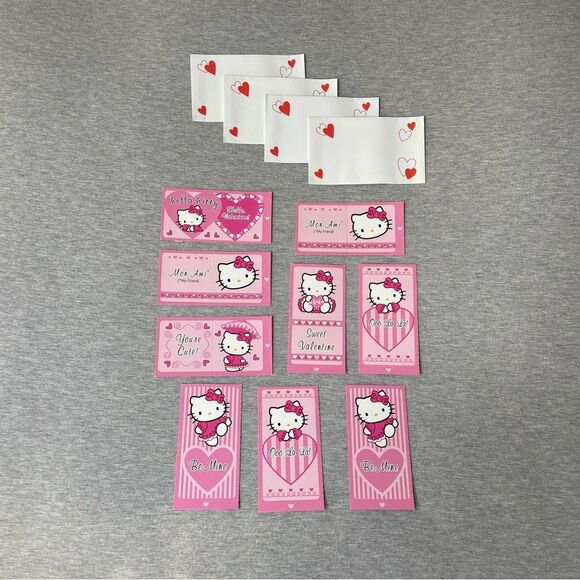 Hello Kitty Vintage Early 2000’s Valentines Day Cards 9 PCS. Set - Picture 1 of 5